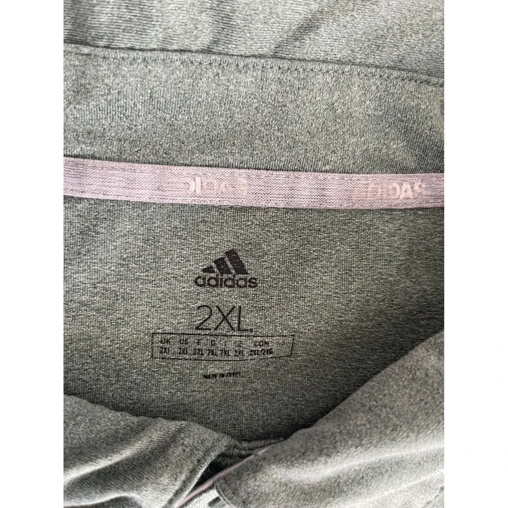 Adidas‎ Performance Mens 2XL Olive Green Heathered Short Sleeve Golf Polo Shirt
